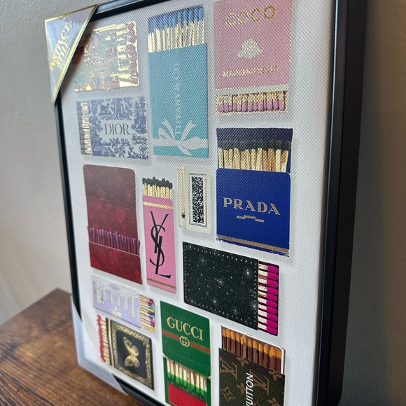 Luxury Designer Matchbooks Framed Canvas Art Wall Decor 11 x 14” NEW - Picture 3 of 4